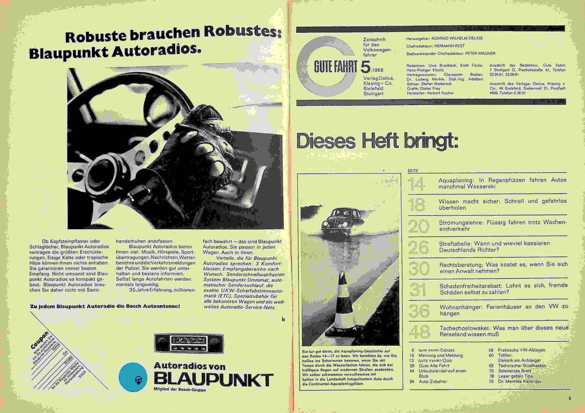 Inhaltsverzeichnis Gute Fahrt 05/1968