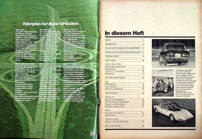 Inhaltsverzeichnis Auto Motor und Sport 05/1969