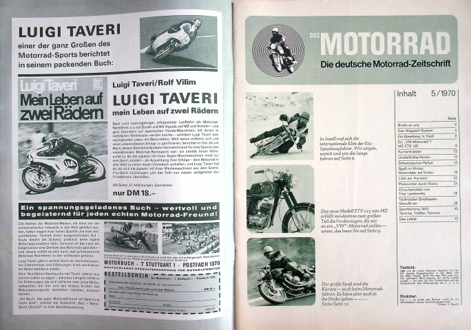 Inhaltsverzeichnis Motorrad 05/1970