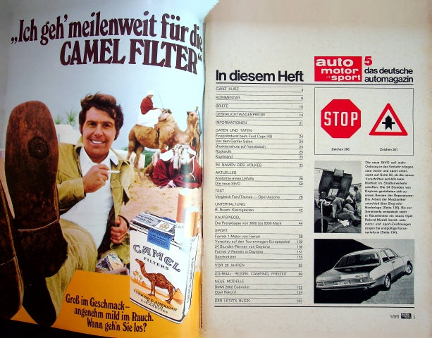 Inhaltsverzeichnis Auto Motor und Sport 05/1971