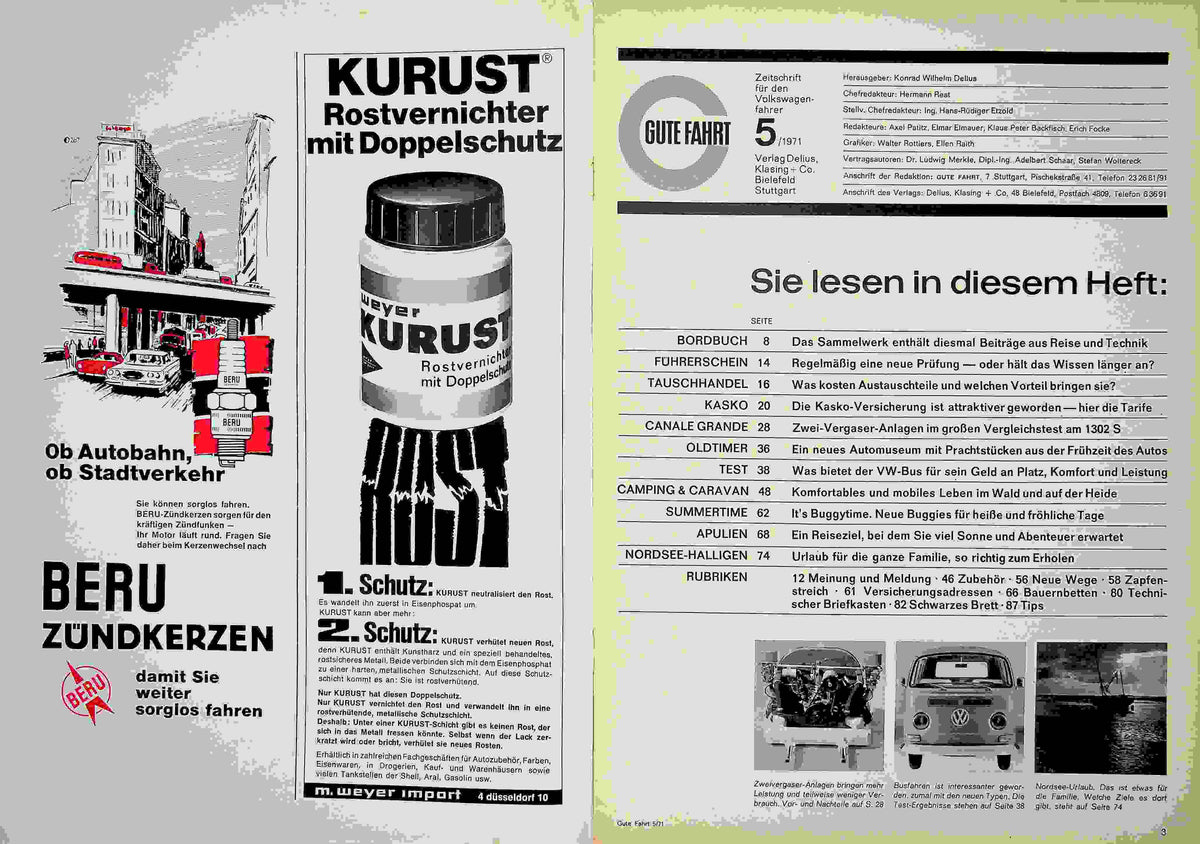 Inhaltsverzeichnis Gute Fahrt 05/1971