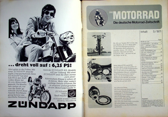Inhaltsverzeichnis Motorrad 05/1971