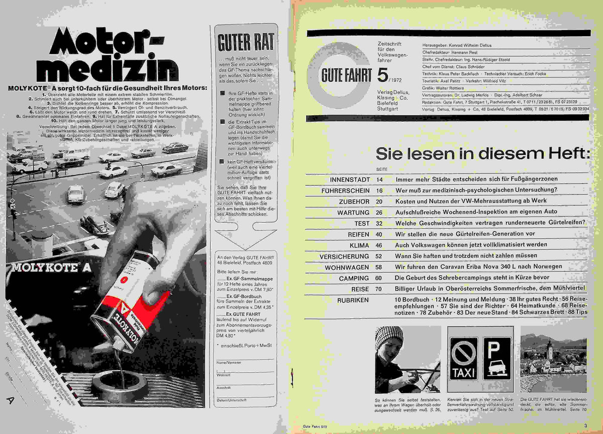 Inhaltsverzeichnis Gute Fahrt 05/1972