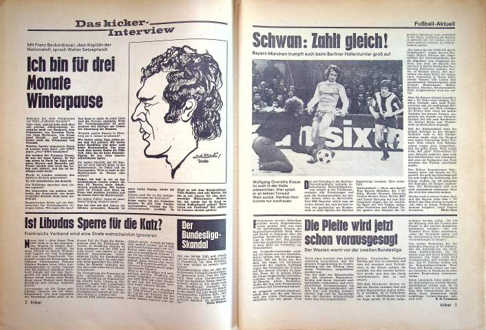 Inhaltsverzeichnis Kicker 05/1973