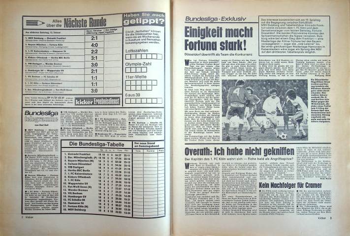 Inhaltsverzeichnis Kicker 05/1974