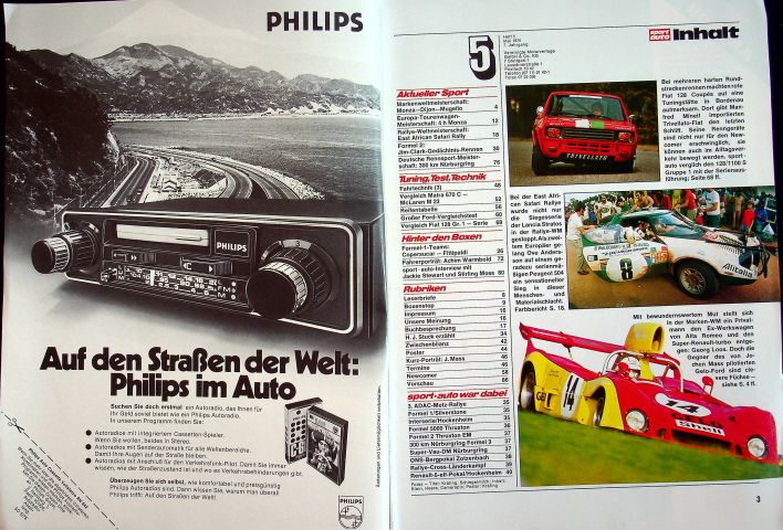 Inhaltsverzeichnis Sport Auto 05/1975