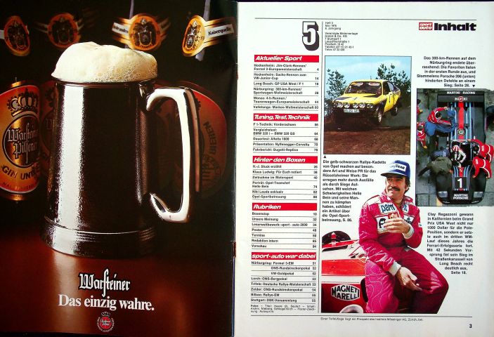 Inhaltsverzeichnis Sport Auto 05/1976