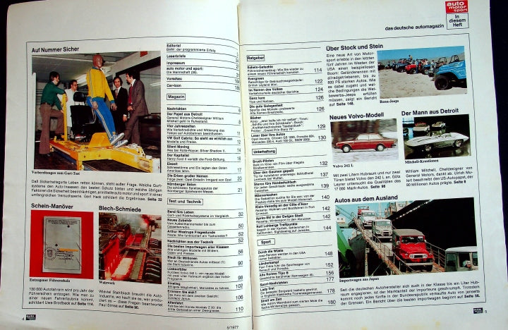 Inhaltsverzeichnis Auto Motor und Sport 05/1977