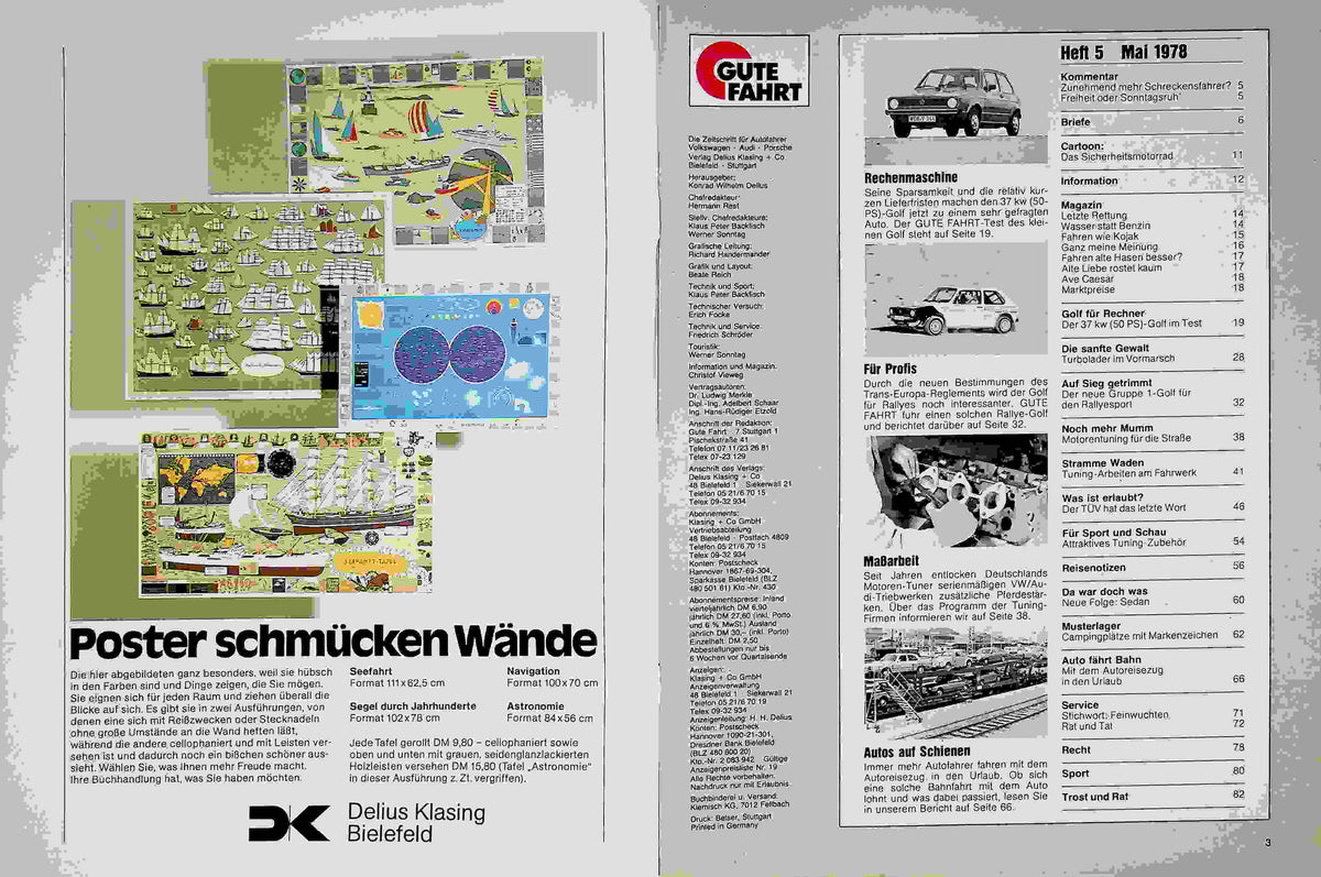Inhaltsverzeichnis Gute Fahrt 05/1978