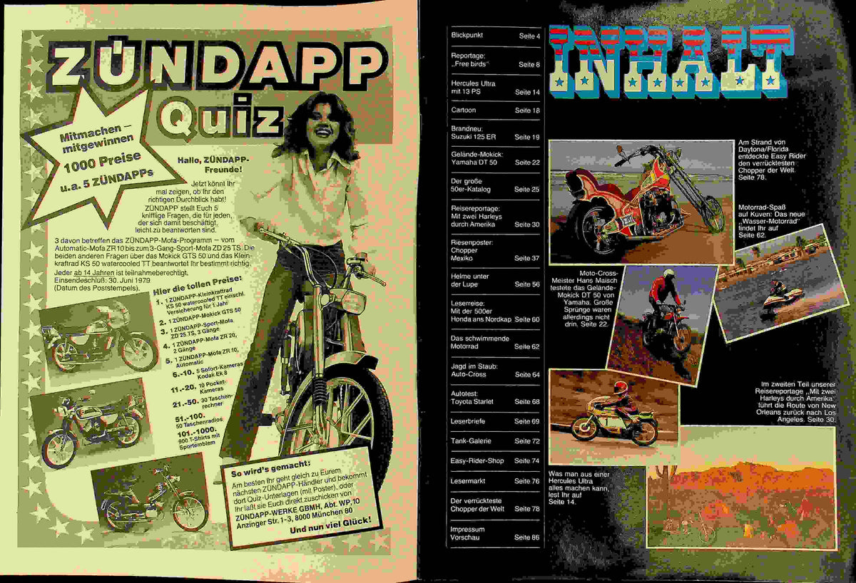 Inhaltsverzeichnis Easy Rider 05/1979
