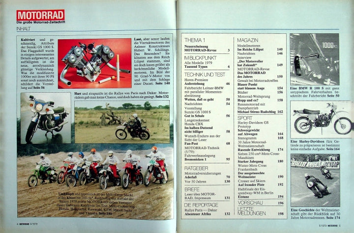 Inhaltsverzeichnis Motorrad 05/1979