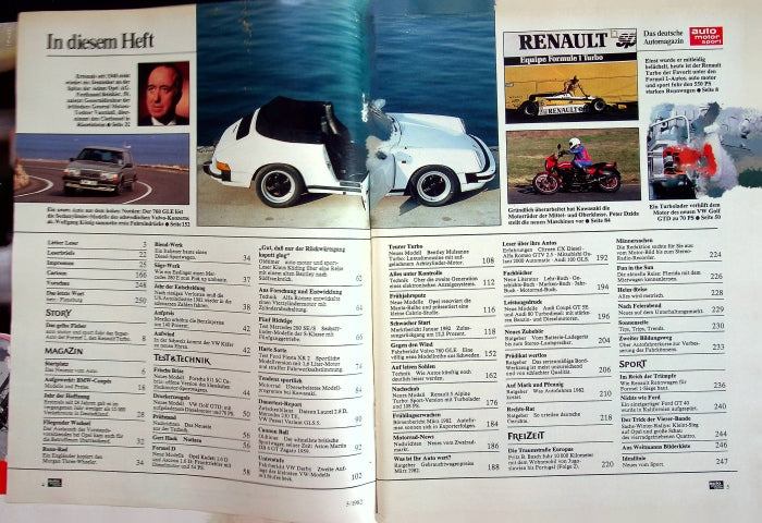 Inhaltsverzeichnis Auto Motor und Sport 05/1982
