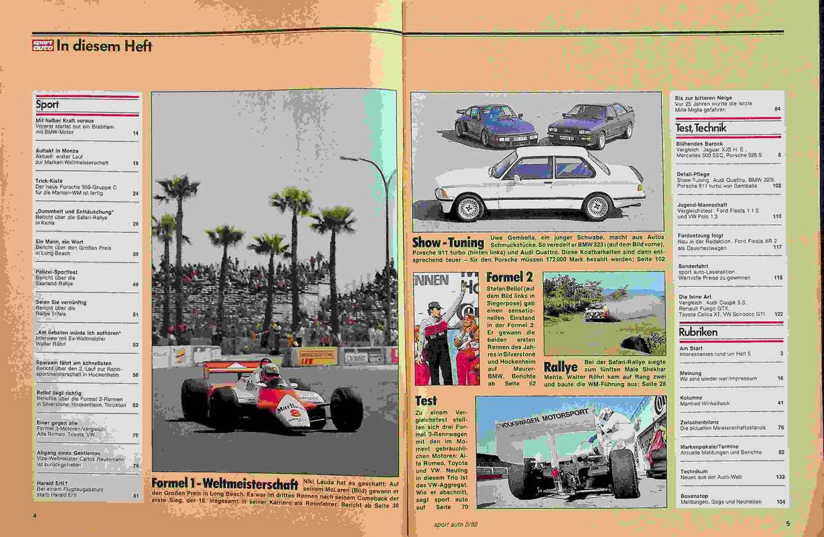 Inhaltsverzeichnis Sport Auto 05/1982