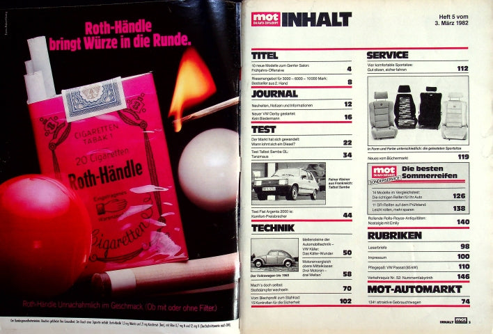 Inhaltsverzeichnis MOT 05/1982