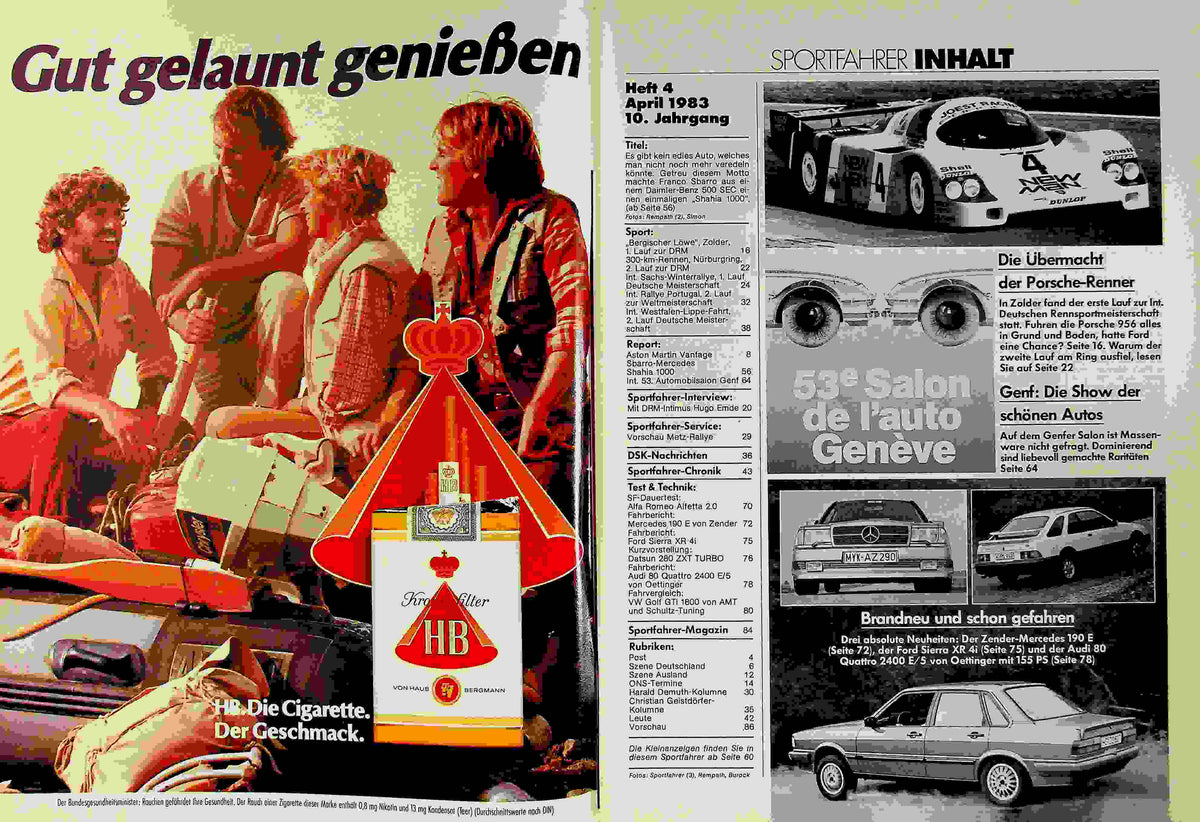 Inhaltsverzeichnis Sport Fahrer 05/1983