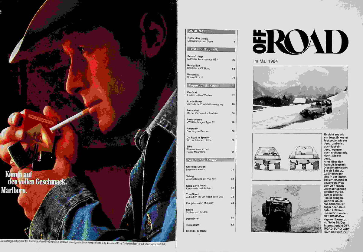 Inhaltsverzeichnis Offroad 05/1984