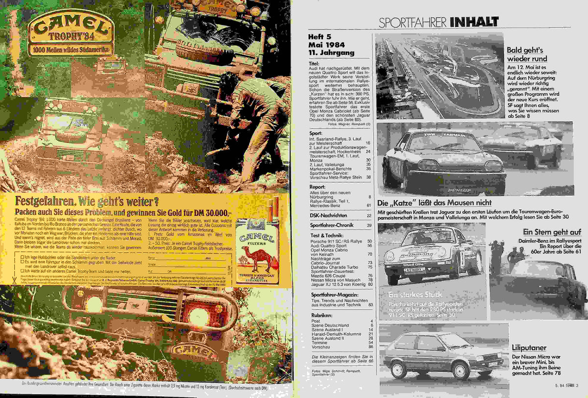 Inhaltsverzeichnis Sport Fahrer 05/1984