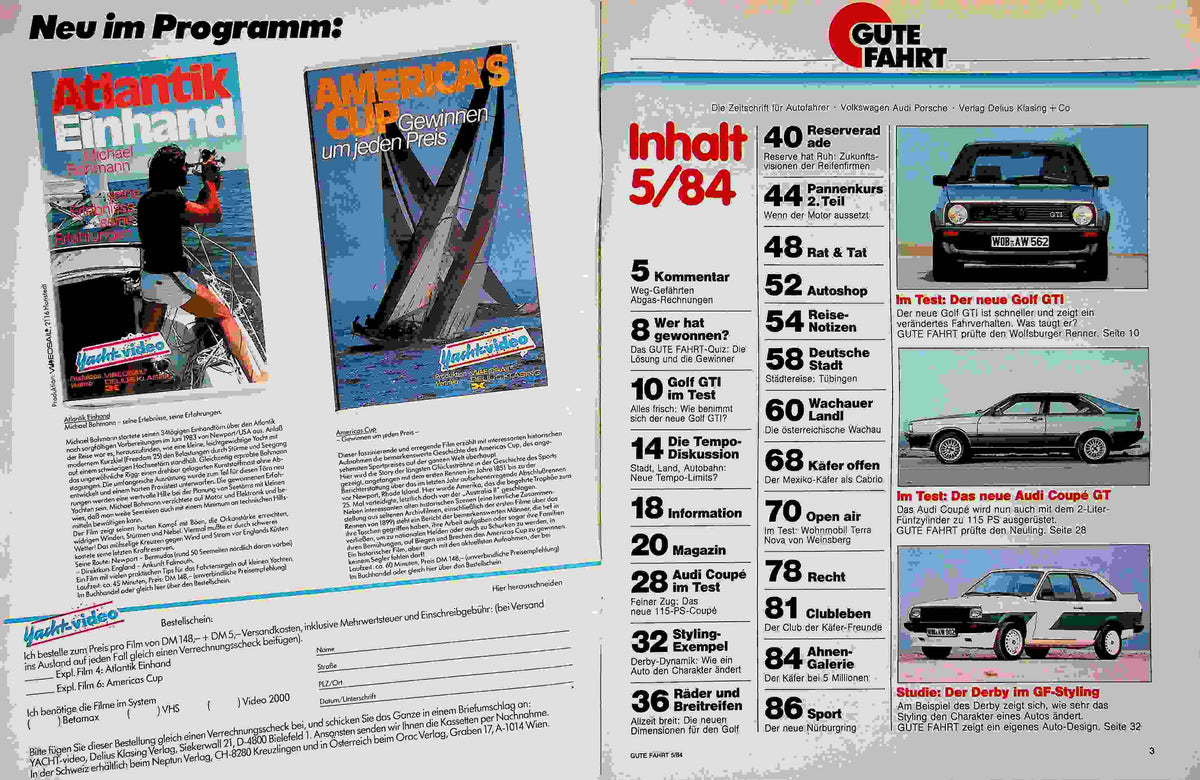 Inhaltsverzeichnis Gute Fahrt 05/1984