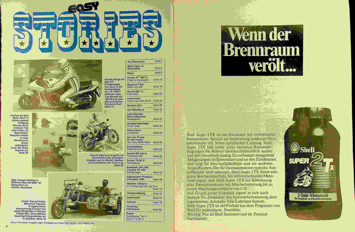 Inhaltsverzeichnis Easy Rider 05/1984