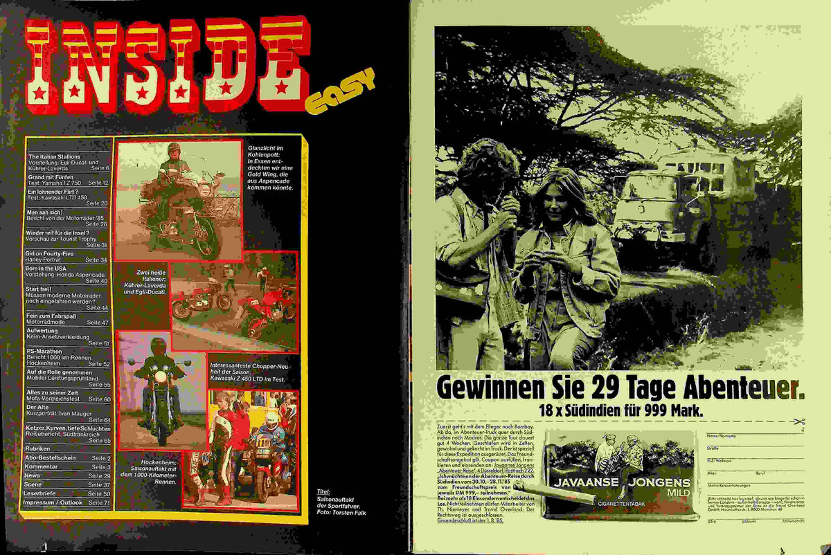 Inhaltsverzeichnis Easy Rider 05/1985
