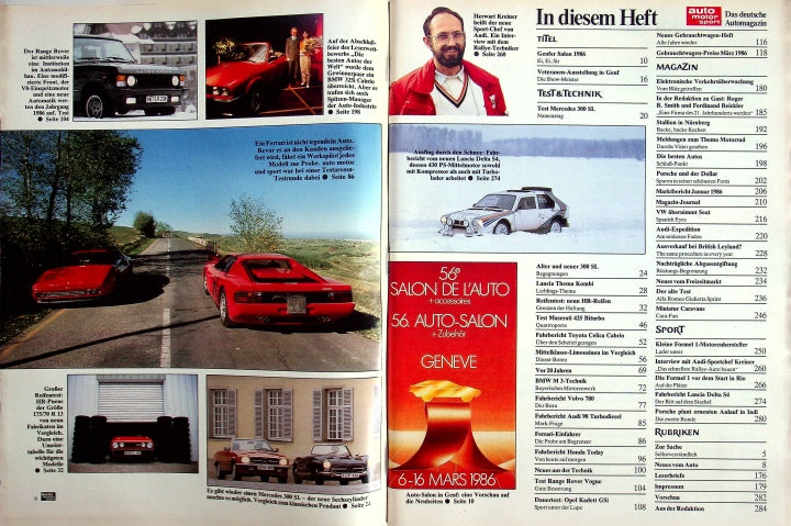 Inhaltsverzeichnis Auto Motor und Sport 05/1986