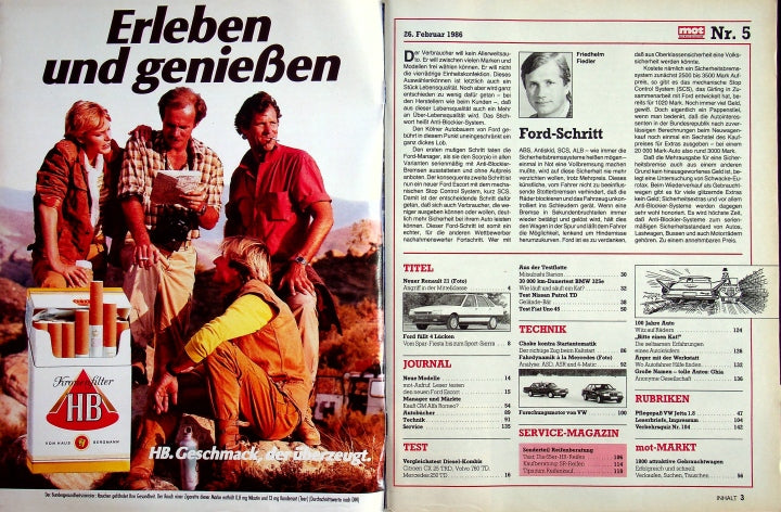 Inhaltsverzeichnis MOT 05/1986