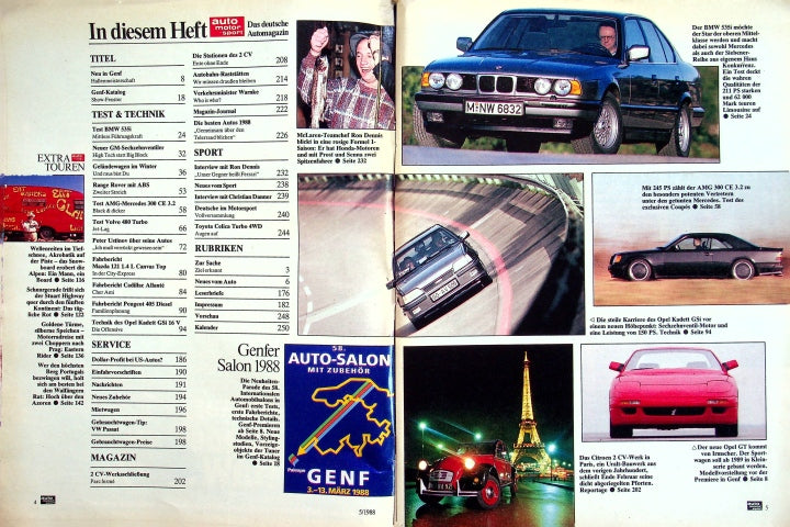 Inhaltsverzeichnis Auto Motor und Sport 05/1988