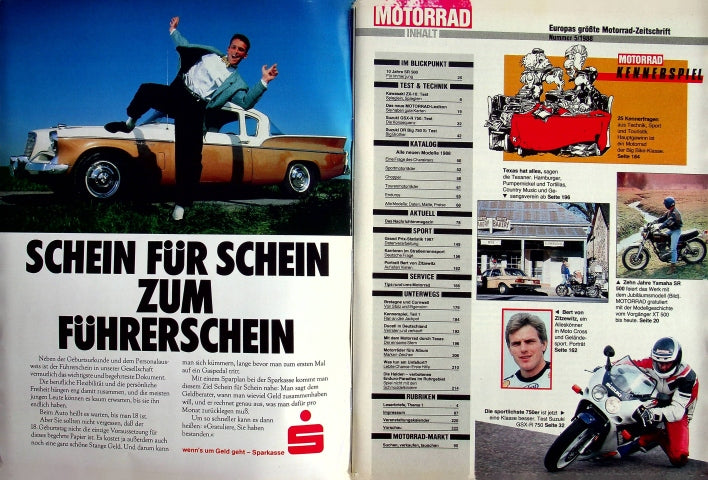 Inhaltsverzeichnis Motorrad 05/1988