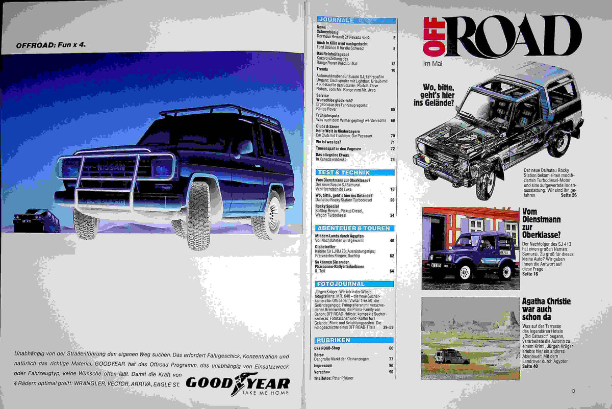Inhaltsverzeichnis Offroad 05/1988