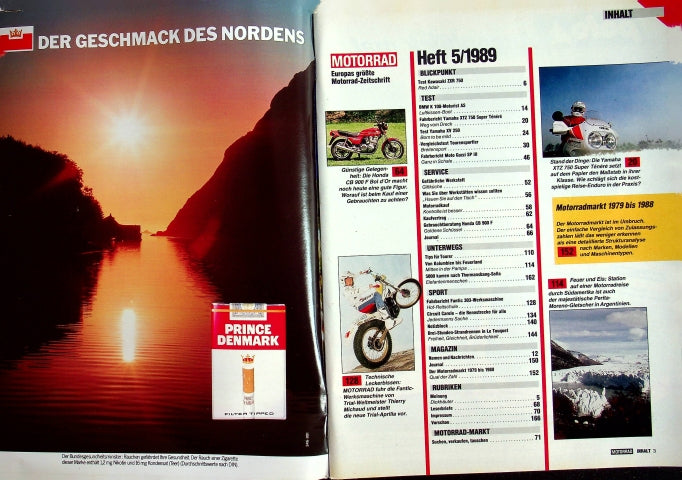 Inhaltsverzeichnis Motorrad 05/1989