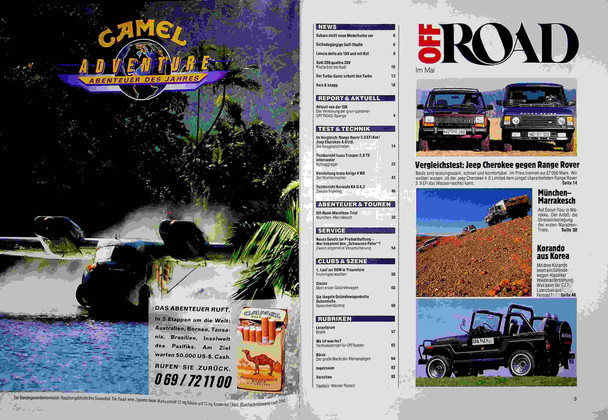 Inhaltsverzeichnis Offroad 05/1989