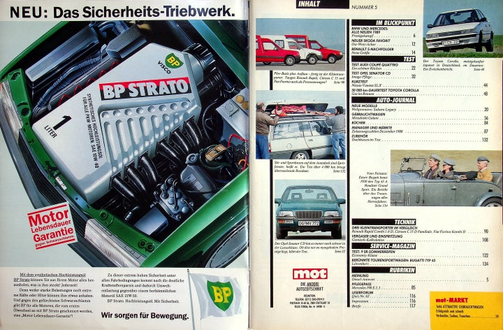 Inhaltsverzeichnis MOT 05/1989