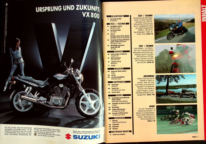 Inhaltsverzeichnis Motorrad 05/1990