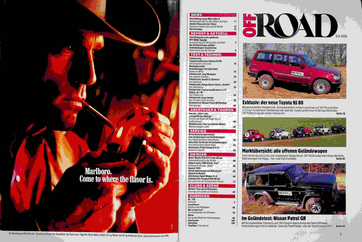 Inhaltsverzeichnis Offroad 05/1990