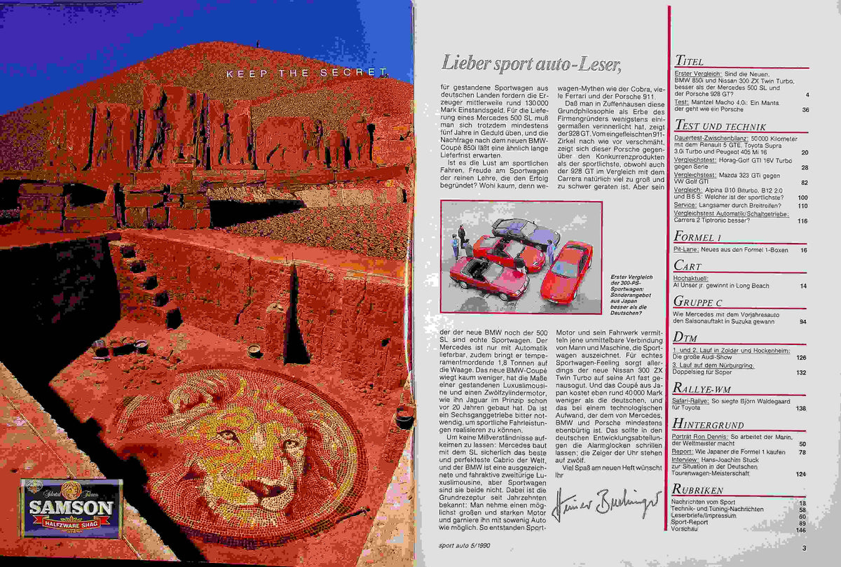 Inhaltsverzeichnis Sport Auto 05/1990