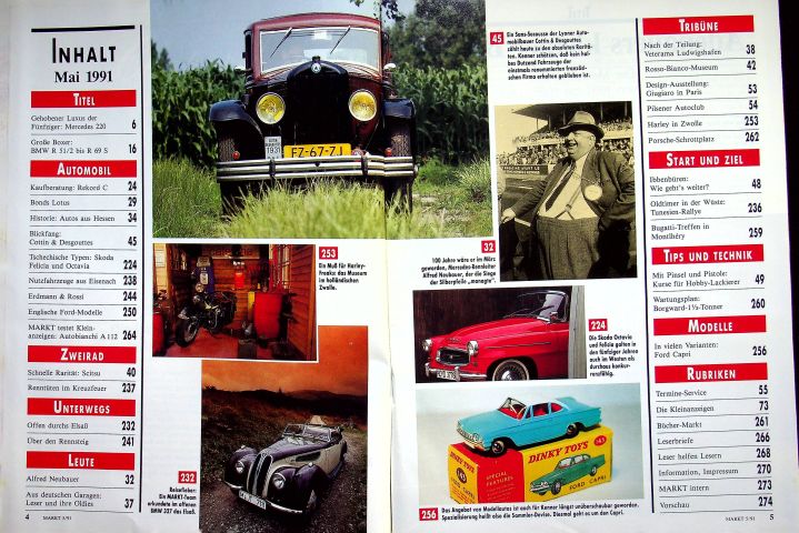 Inhaltsverzeichnis Oldtimer Markt 05/1991