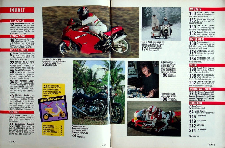 Inhaltsverzeichnis Motorrad 05/1991