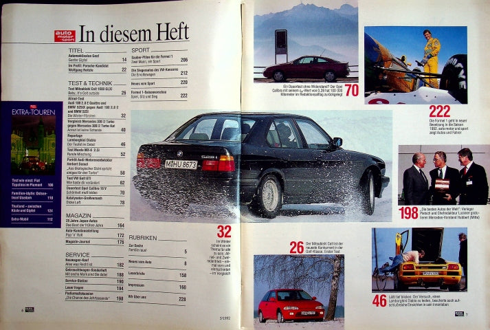 Inhaltsverzeichnis Auto Motor und Sport 05/1992