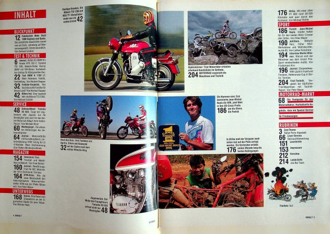 Inhaltsverzeichnis Motorrad 05/1992
