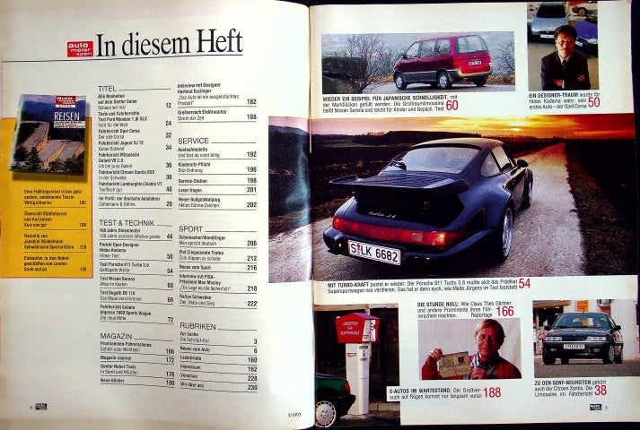 Inhaltsverzeichnis Auto Motor und Sport 05/1993