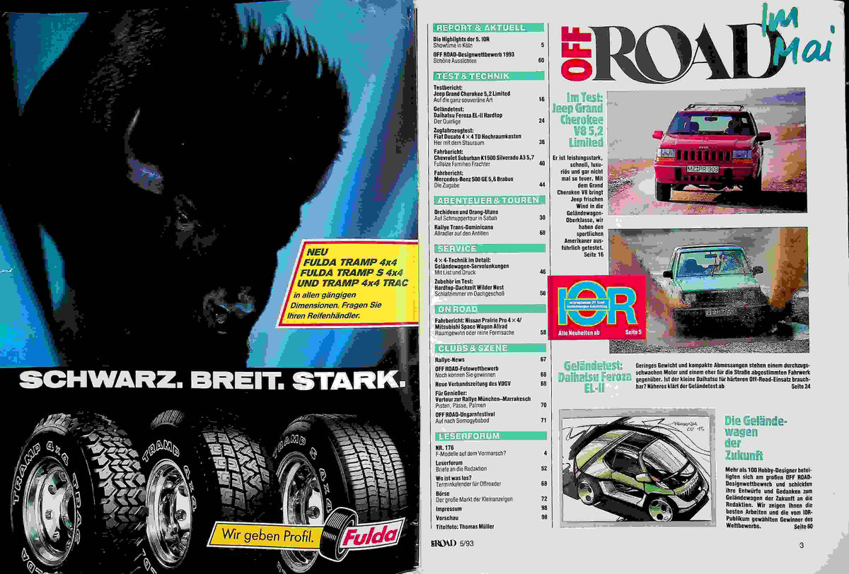 Inhaltsverzeichnis Offroad 05/1993
