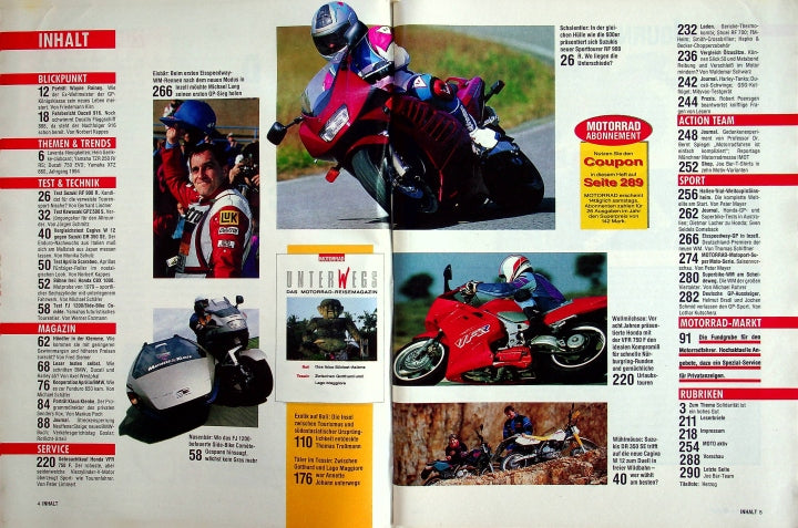 Inhaltsverzeichnis Motorrad 05/1994