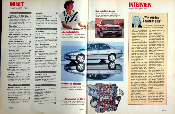 Inhaltsverzeichnis MOT 05/1994
