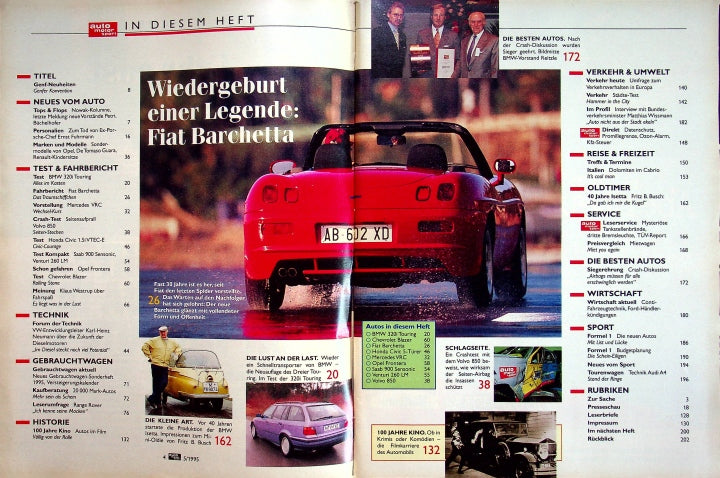 Inhaltsverzeichnis Auto Motor und Sport 05/1995
