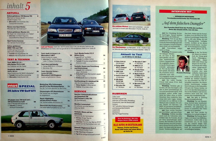 Inhaltsverzeichnis MOT 05/1996