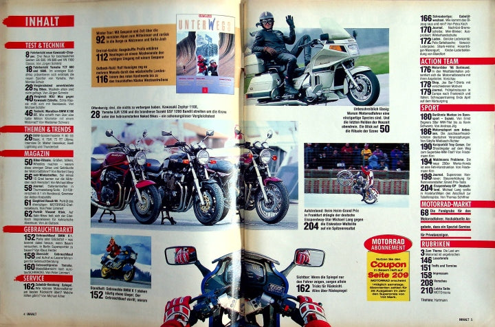 Inhaltsverzeichnis Motorrad 05/1996