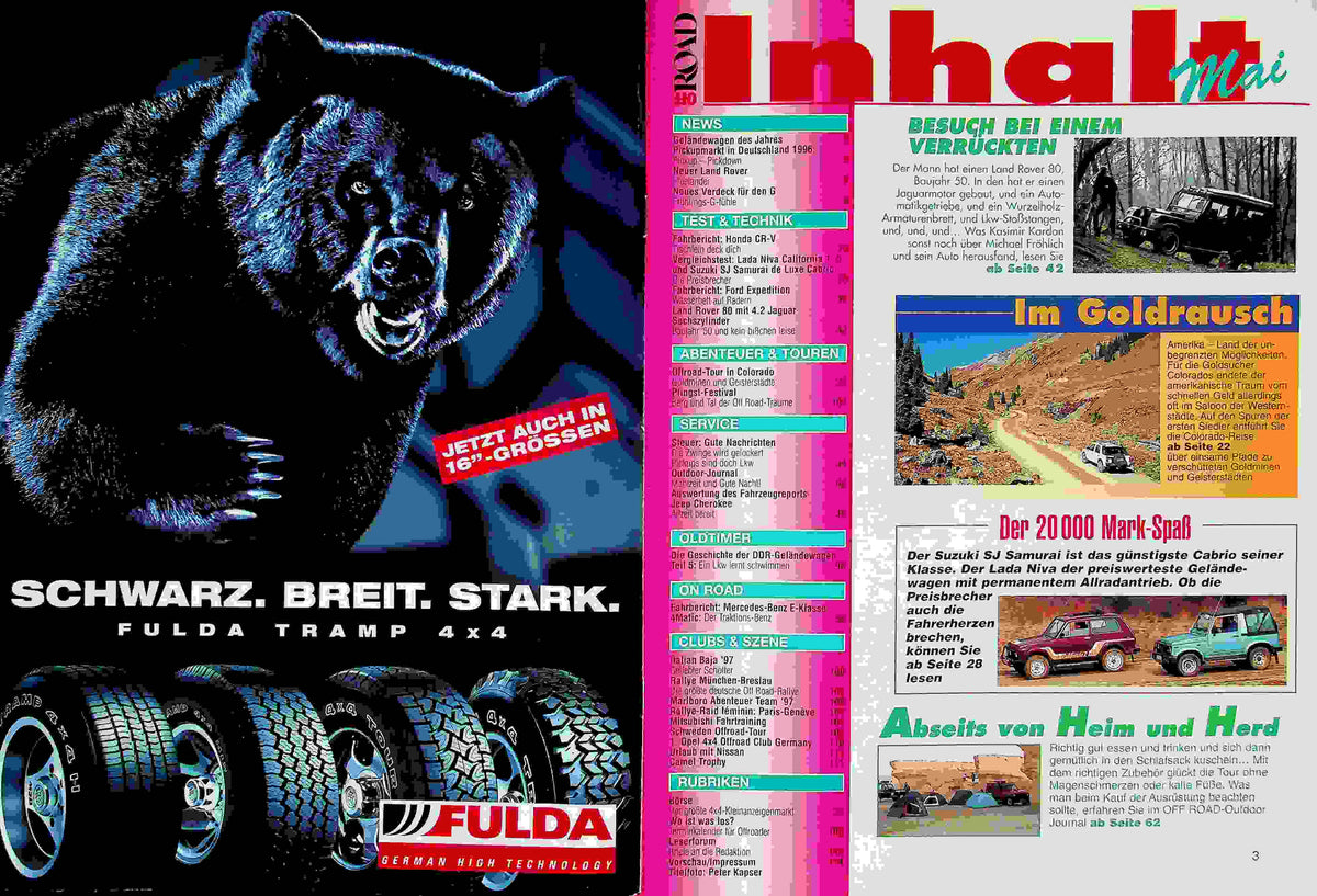 Inhaltsverzeichnis Offroad 05/1997