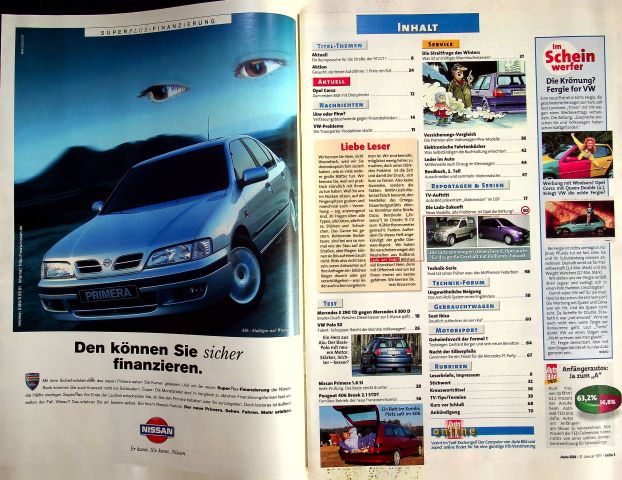 Inhaltsverzeichnis Auto Bild 05/1997