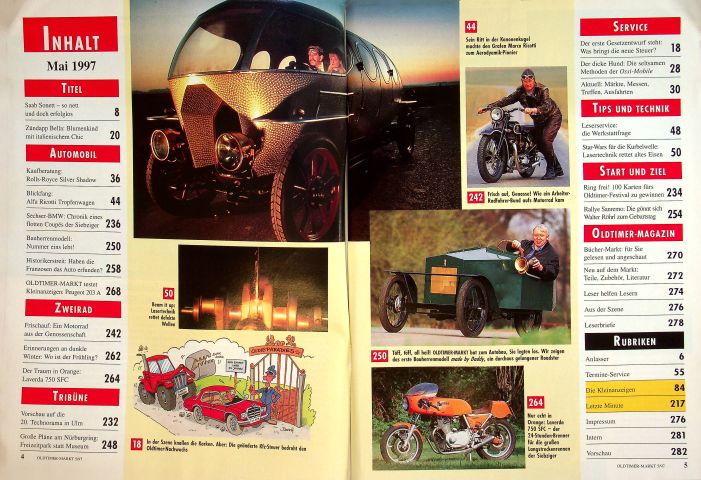 Inhaltsverzeichnis Oldtimer Markt 05/1997
