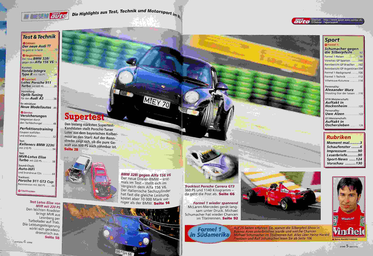 Inhaltsverzeichnis Sport Auto 05/1998